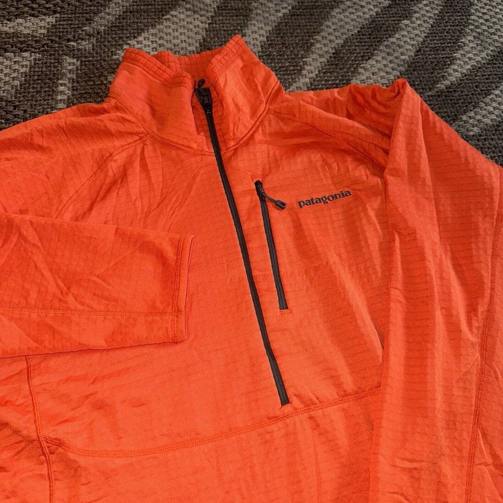 Patagonia Men's Zip Up Sweater - Bright Orange